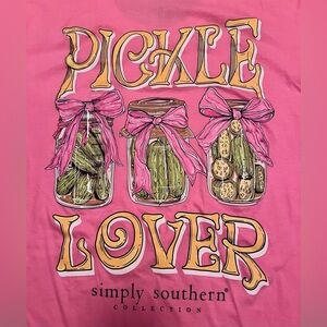 NEW Simply Southern Women’s Graphic T-Shirt - Pink - Pickle Lover- Size Medium